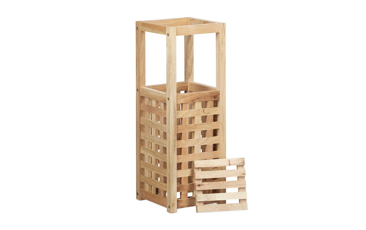 Relaxdays Schirmständer – Holz, Braun/Hellbraun, 18 × 18 × 50 cm