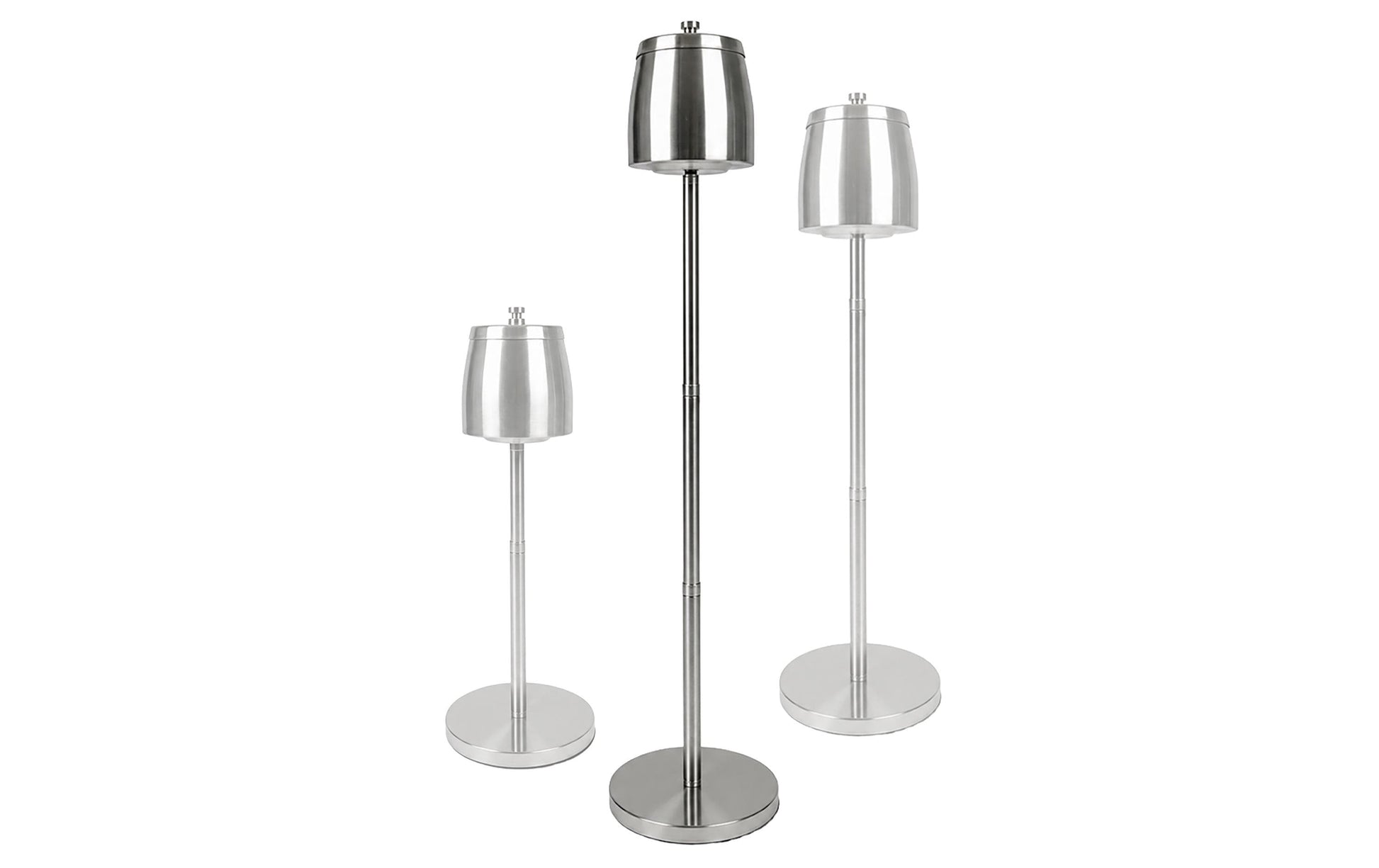 Relaxdays Aschenbecher – Ø 15 cm × 68 cm, Edelstahl, silber, höhenverstellbar