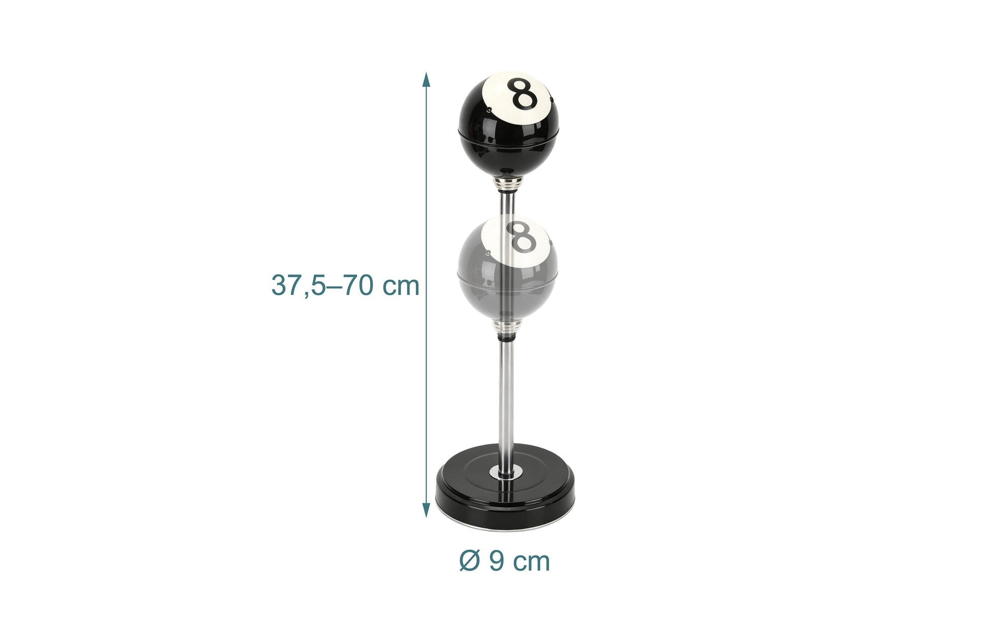 Relaxdays Standascher – Stahl, schwarz, silber, weiss, Ø 90 × H 700 mm
