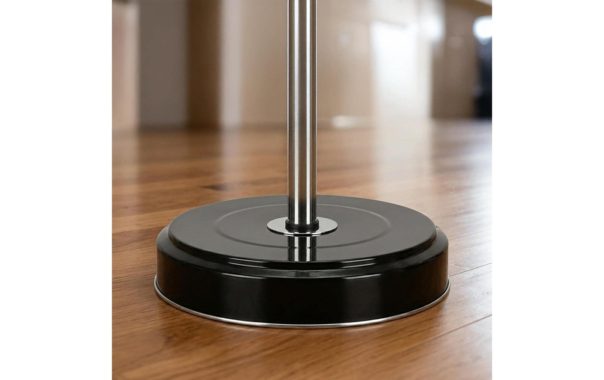 Relaxdays Standascher – Stahl, schwarz, silber, weiss, Ø 90 × H 700 mm