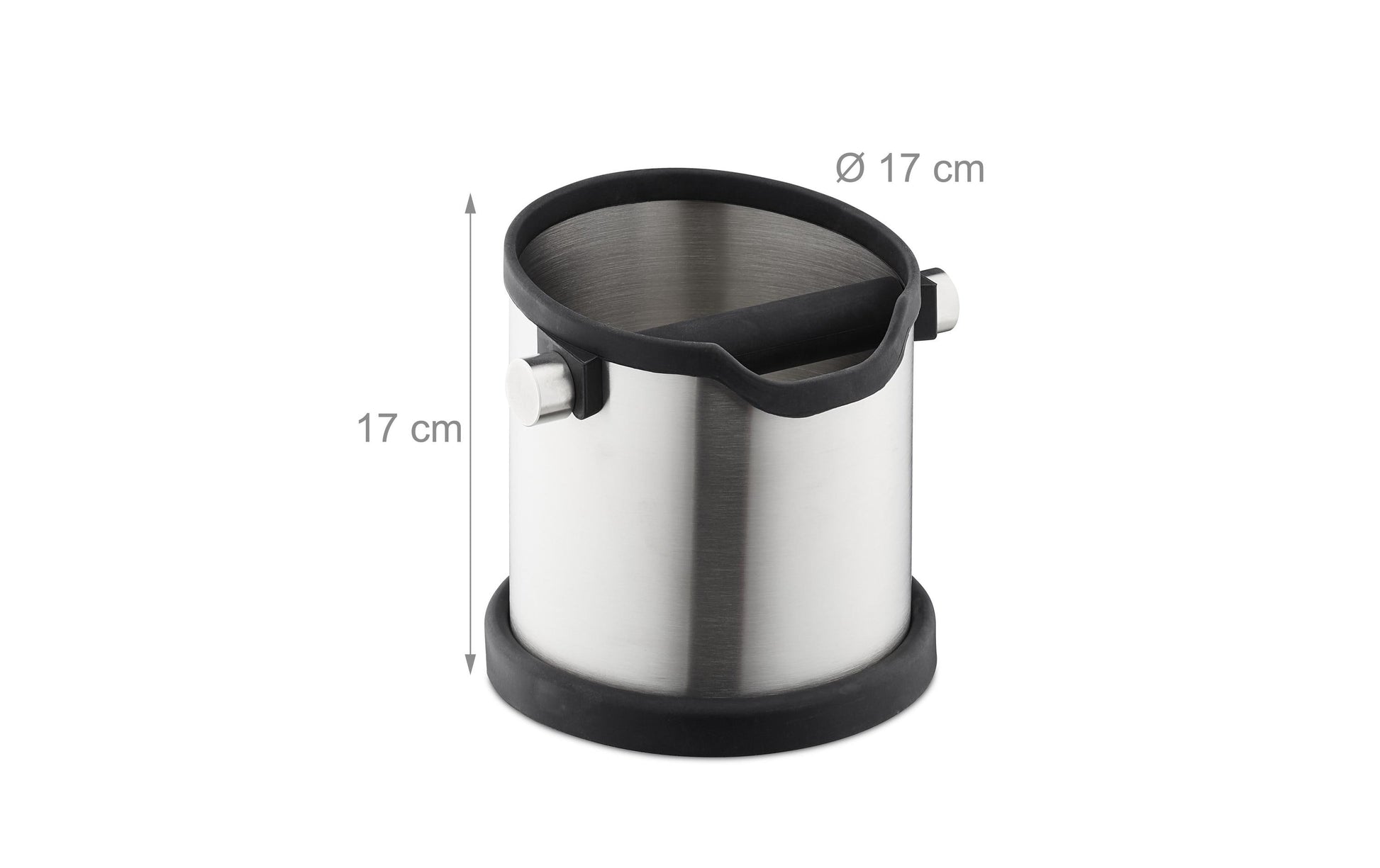 Relaxdays Abklopfbehälter für Kaffeesatz – 1,8 l, für Siebträgermaschine, Edelstahl