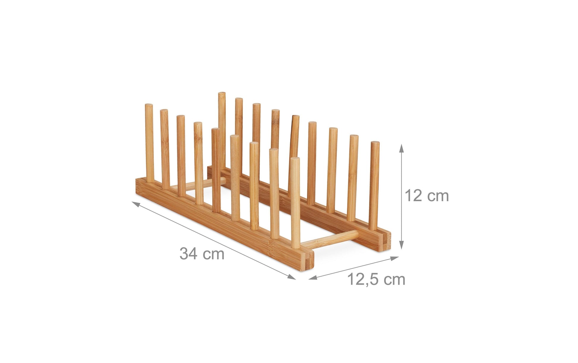 Relaxdays Abtropfgestell 34 × 12,5 × 12 cm, Bambus, Braun