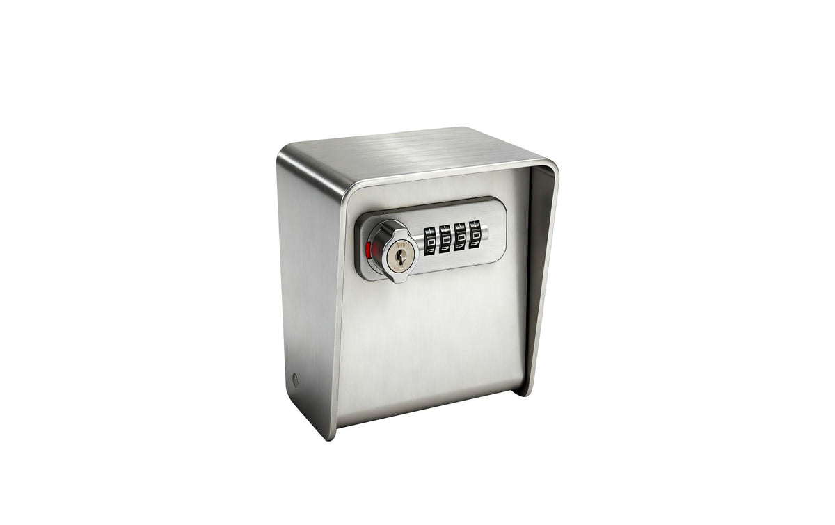 PAVO Schlüsselsafe 8025862 – Elektronik + Schlüssel – 98 × 70 × 121 mm – Wandmontage – Silber