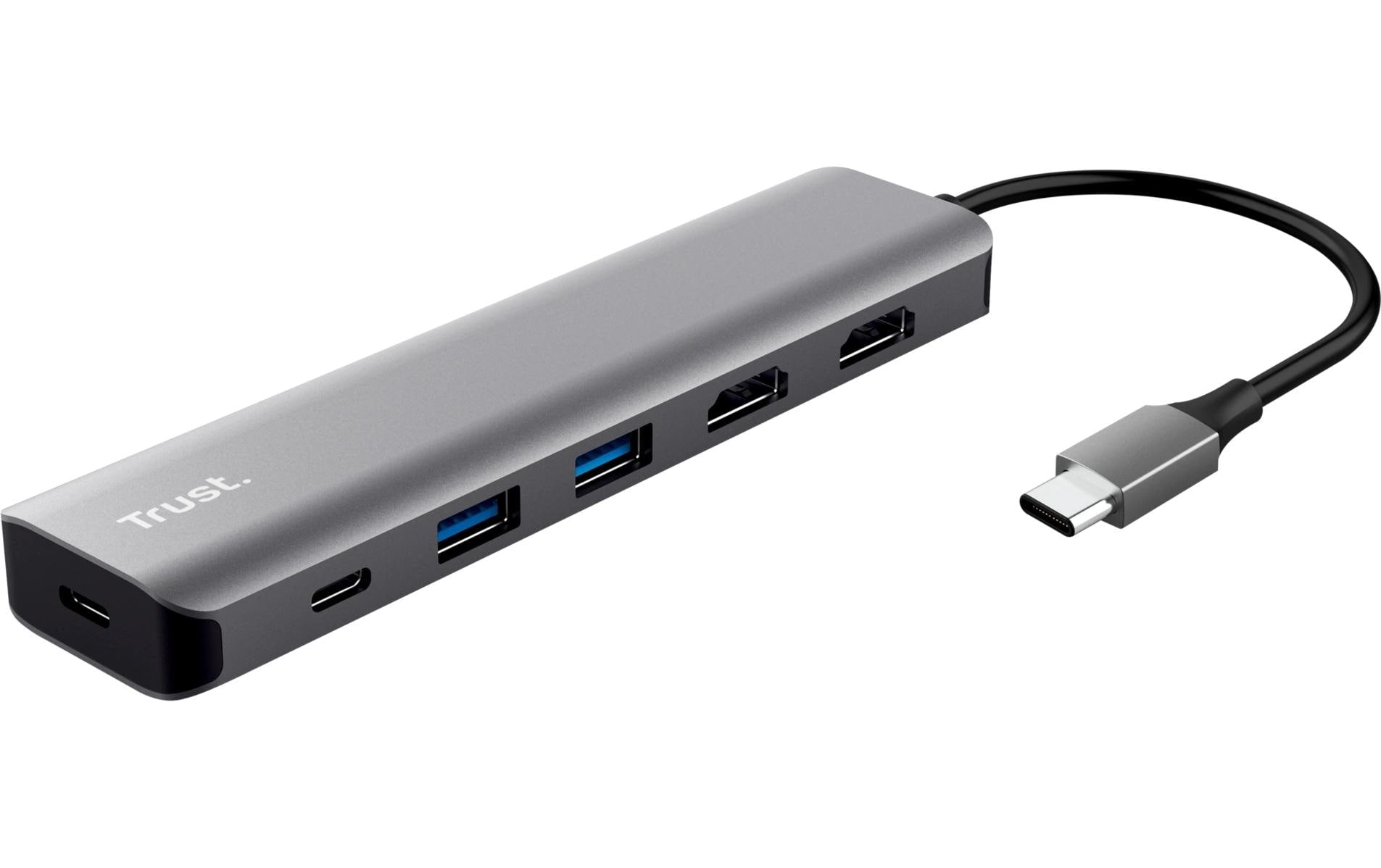 Trust Dalyx Multiport-Adapter – USB-C, 2× HDMI, 2× USB-A, 85 W PD, für Universal