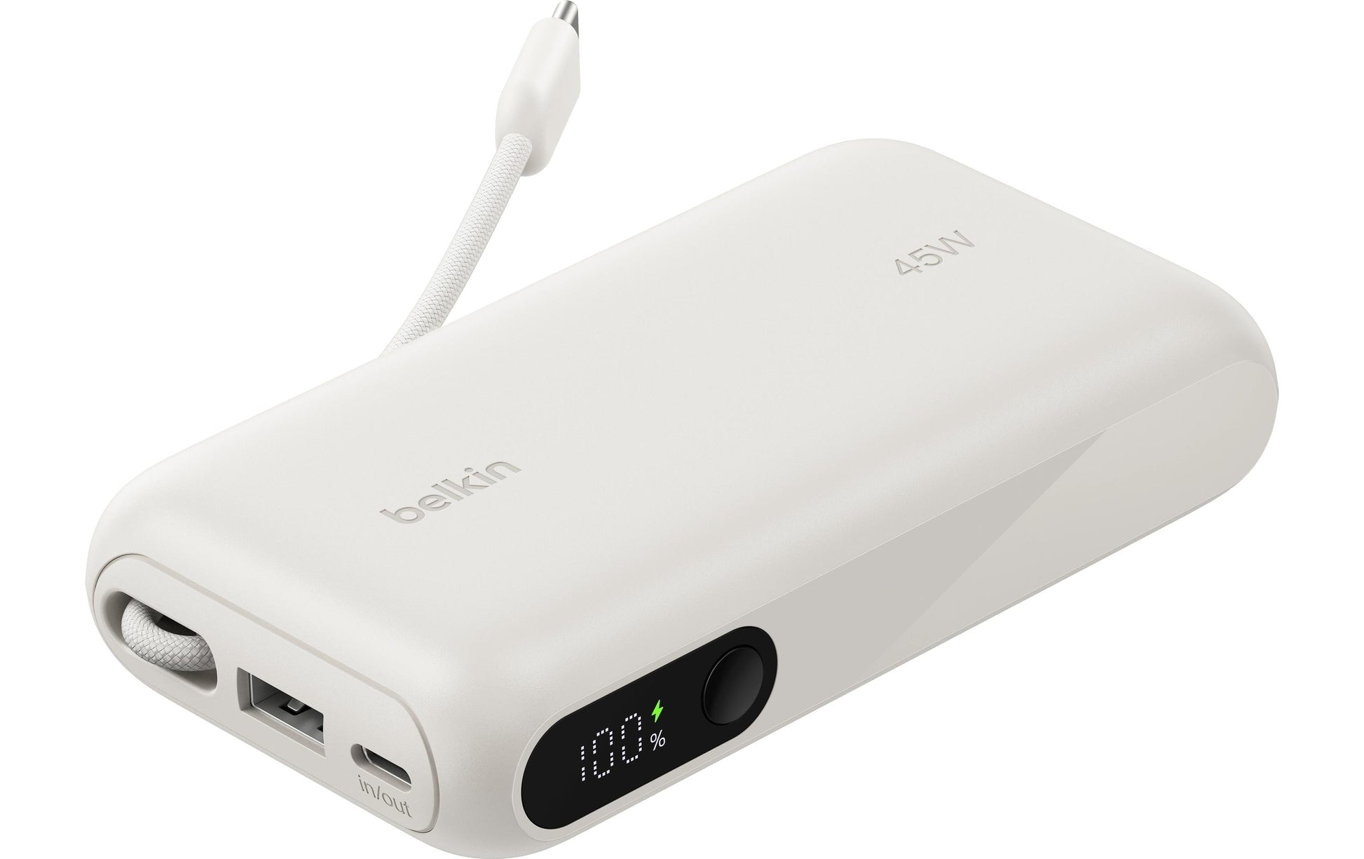 Belkin BoostCharge Powerbank 10'000 mAh – mit Display, beige