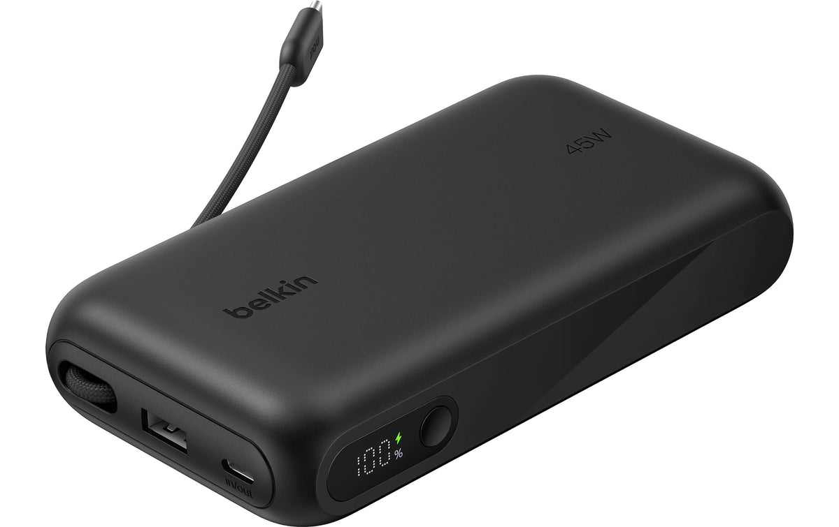 Belkin BOOSTCHARGE Powerbank 20'000 mAh – schwarz, mit Display, USB-C-Kabel