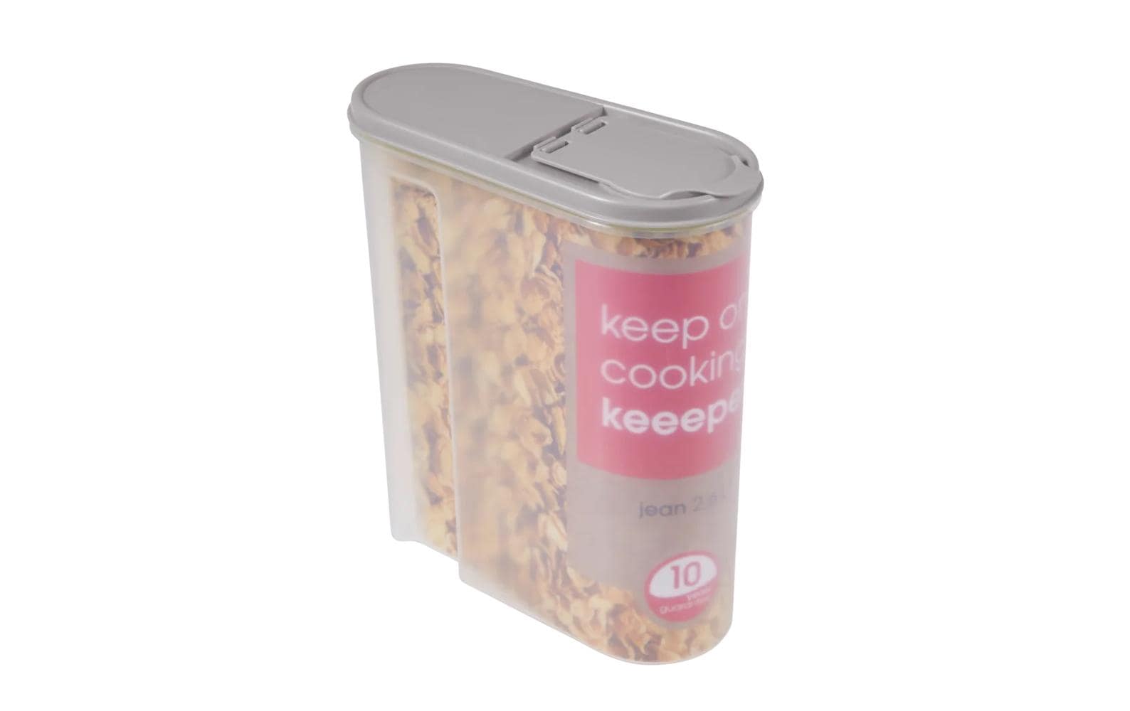 keeeper Vorratsdose 2,6 l, 9,5 × 21,5 × 24 cm, Polypropylen/Polyethylen (PP/PE), Transparent/Grau
