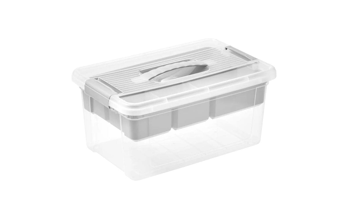 keeeper Aufbewahrungsbox 9 l (mit Deckel) – Kunststoff – Grau/Transparent – 230 × 170 × 350 mm – BPA-frei