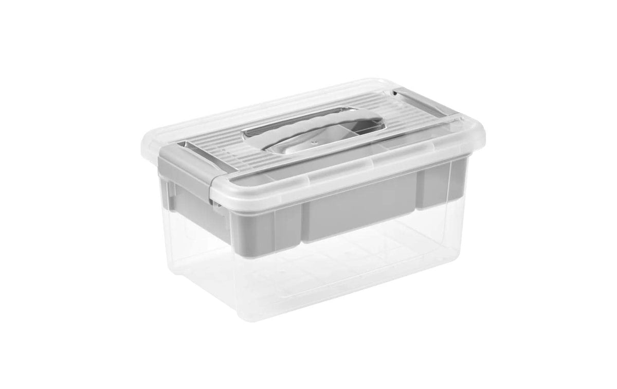 keeeper henri Aufbewahrungsbox 5 l (mit Deckel, Verriegelung) – Polypropylen – transparent/grau