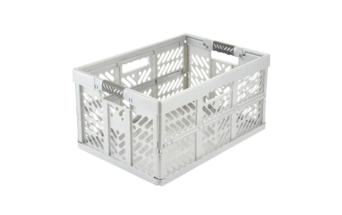 keeeper ben Aufbewahrungsbox 45 l – mit patentiertem Klappmechanismus, B 540 × H 280 × T 370 mm, silber
