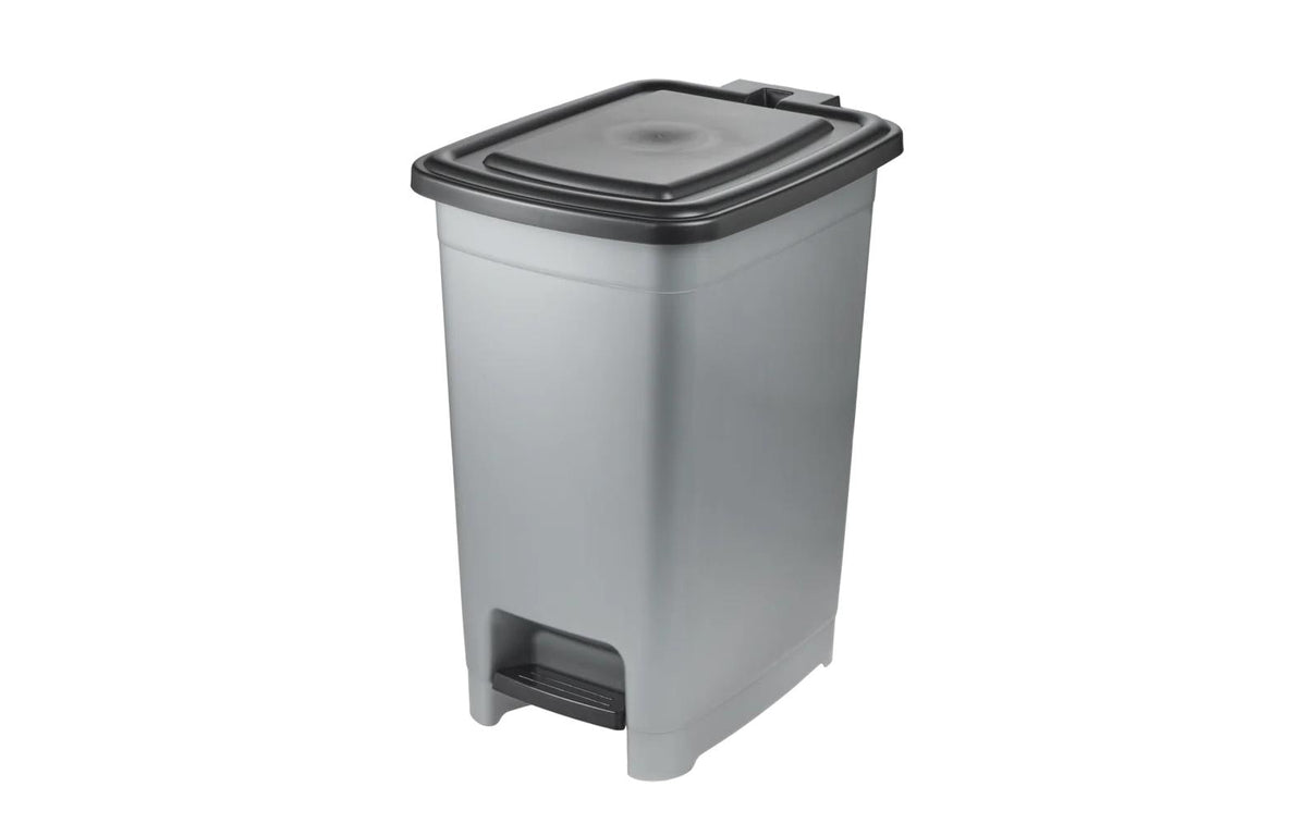 keeeper Treteimer Olaf – 40 l – Kunststoff (PP), rechteckig – silber