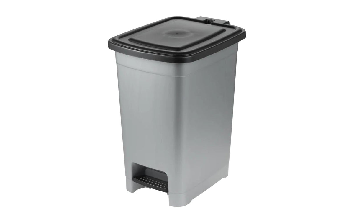 keeeper Treteimer – 25 l – Kunststoff (PP), rechteckig – silber
