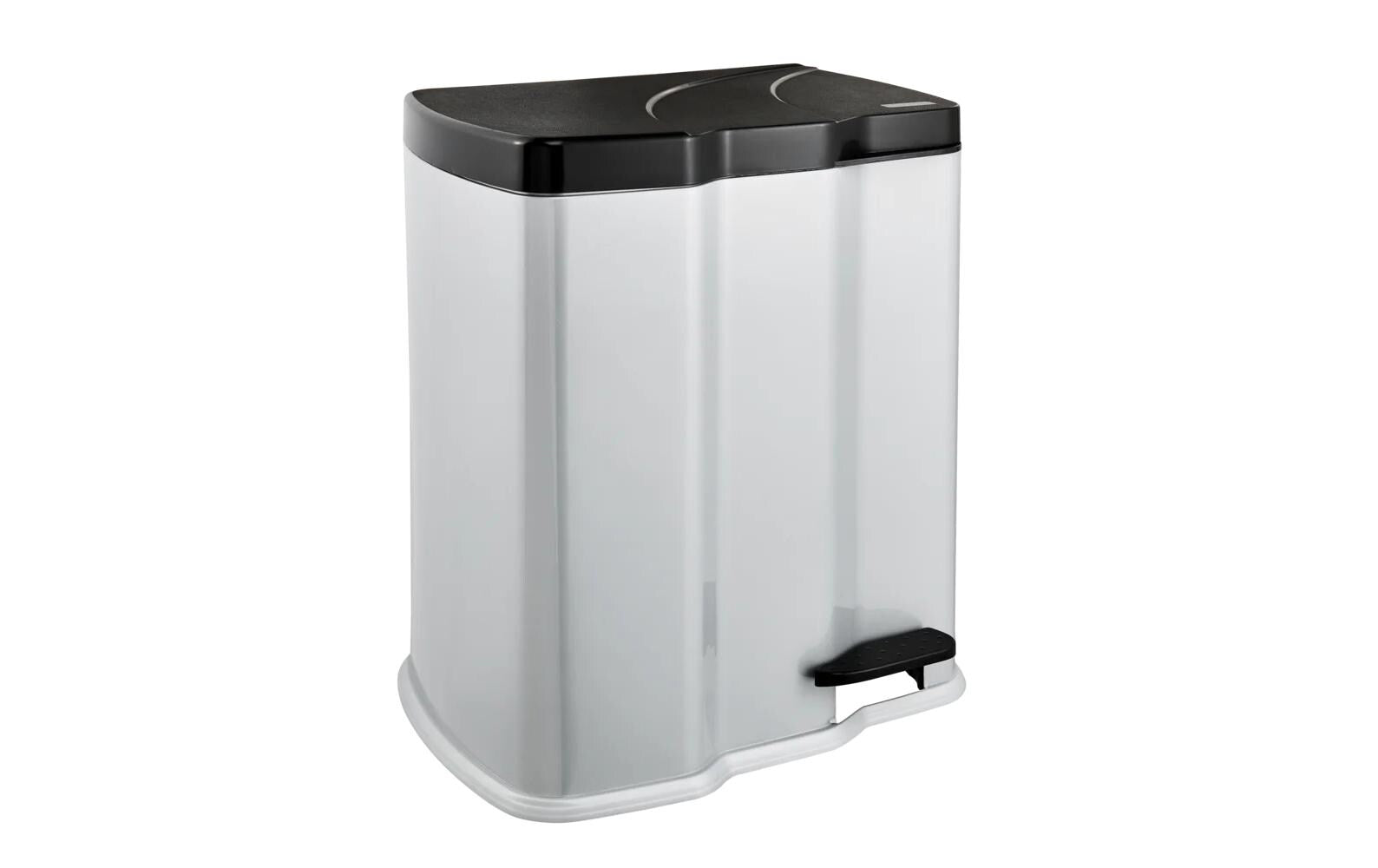 keeeper Systempapierkorb – 22 l – Kunststoff (PP), rechteckig – 2-fach – silber