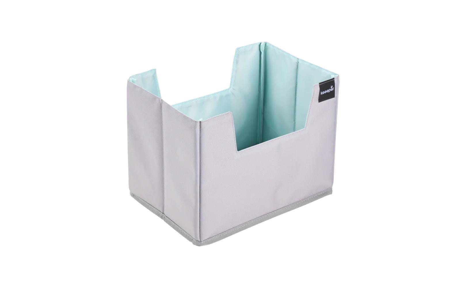 keeeper Faltbarer Einkaufsorganizer, Kunststoff, Grau/Türkis, 295×225×200 mm