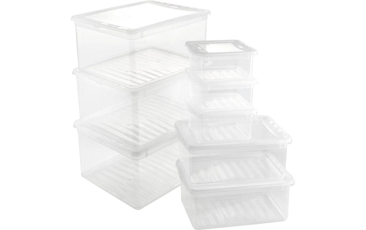 keeeper bea Aufbewahrungsbox 18 l (mit Deckel) – Kunststoff – Transparent – stapelbar – 335 × 180 × 390 mm