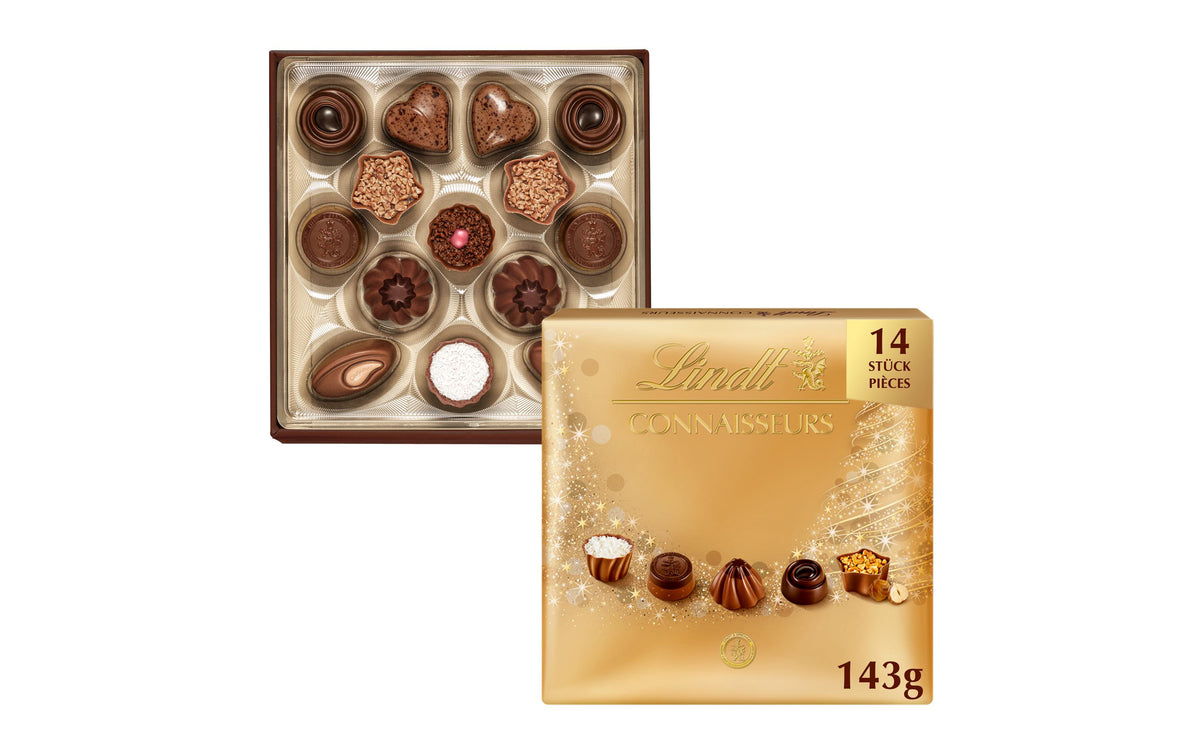 Lindt CONNAISSEURS Pralinés – Weihnachten, assortiert – 143 g