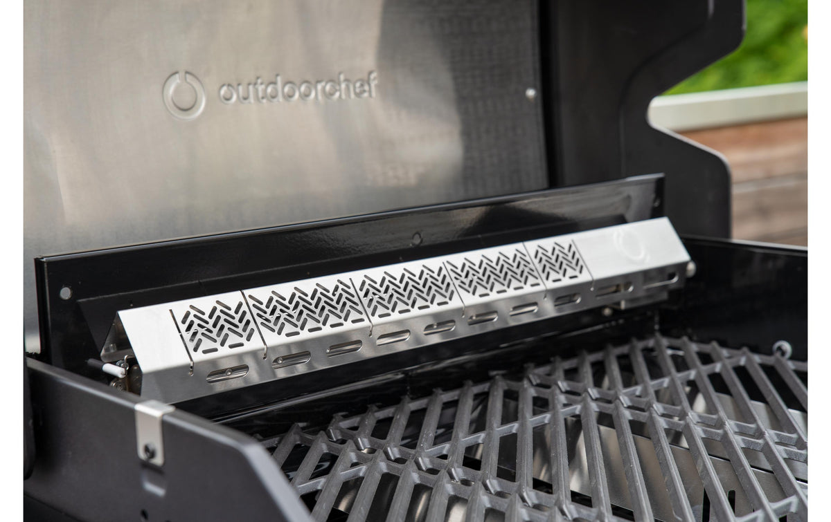 OUTDOORCHEF Gasgrill HEAT C-435 – 4 Brenner, 3264 cm² Grillfläche, 20,4 kW – Schwarz/Edelstahl