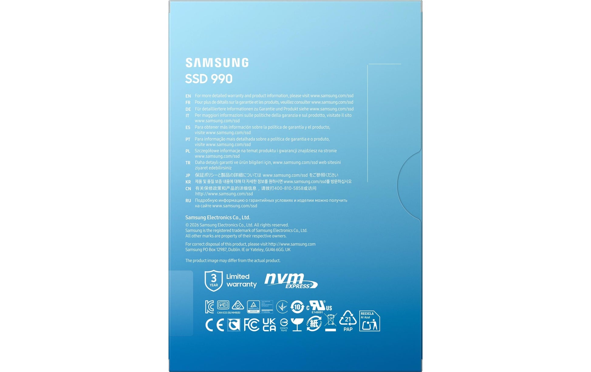 Samsung 990 – 1 TB M.2 2280, NVMe PCIe 4.0 x4