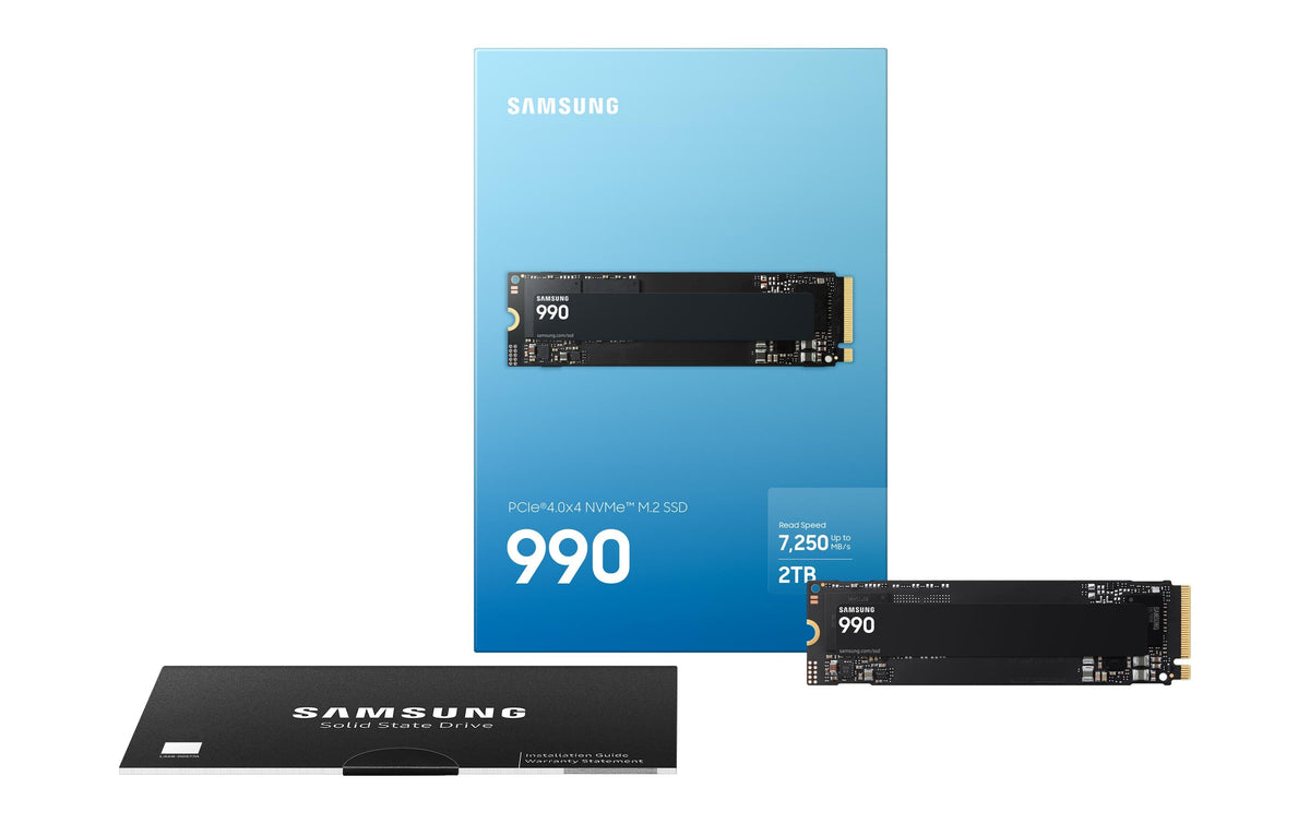 Samsung 990 – 2 TB, M.2 2280, NVMe PCIe 4.0 x4, 7250/6450 MB/s