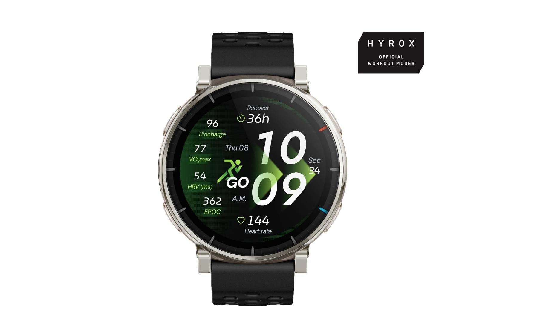 Amazfit Active 3 45 mm GPS – Aluminium Silber, Sportband, Schwarz, 50 m, für Android, iPhone