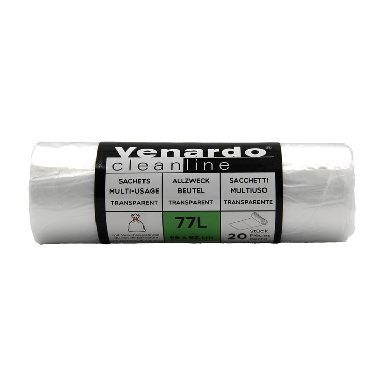 NoName Mehrzweckbeutel – 77 l, HDPE, transparent, 12 µm, 660 × 920 mm, 20 Stk