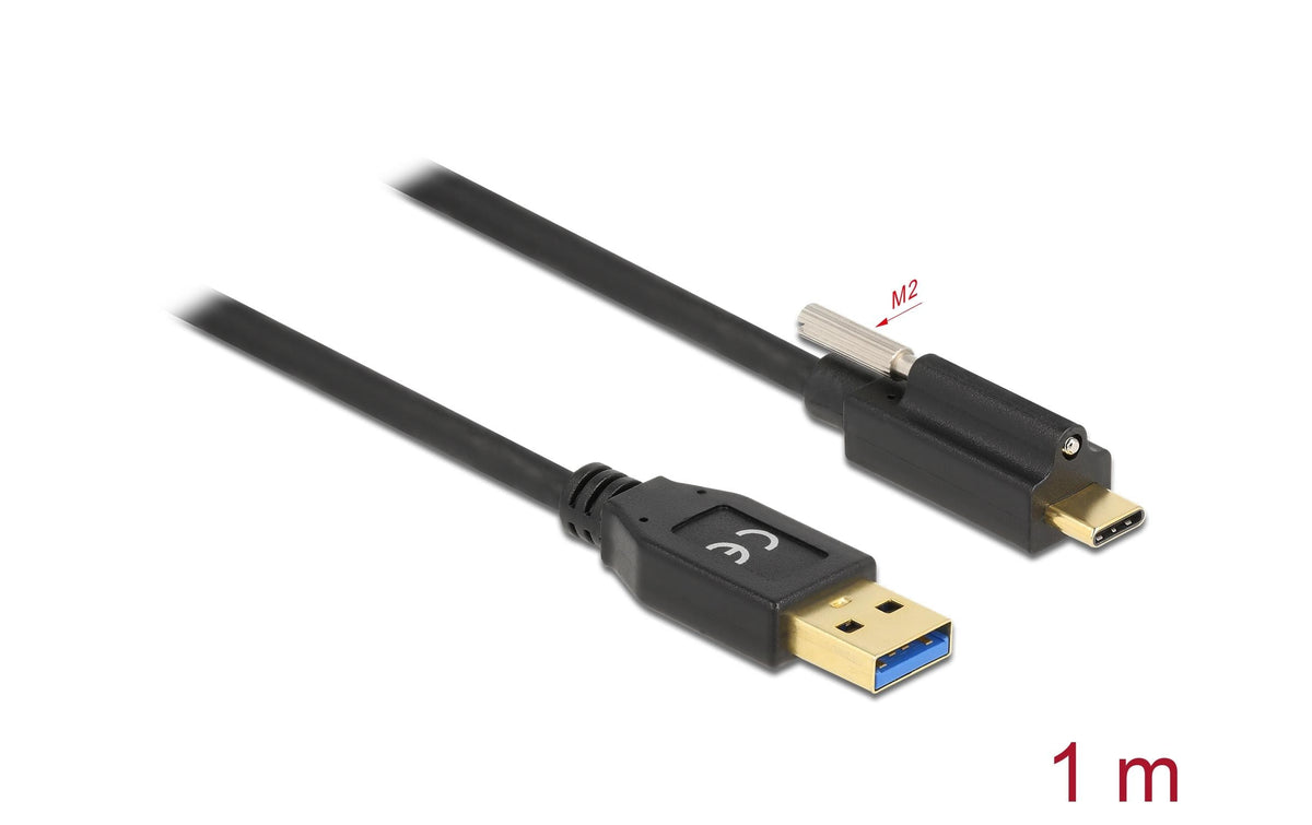 DeLOCK USB-Kabel – USB-A auf USB-C – USB 3.2 Gen 2 (10 Gbit/s) – 1 m – Goldstecker