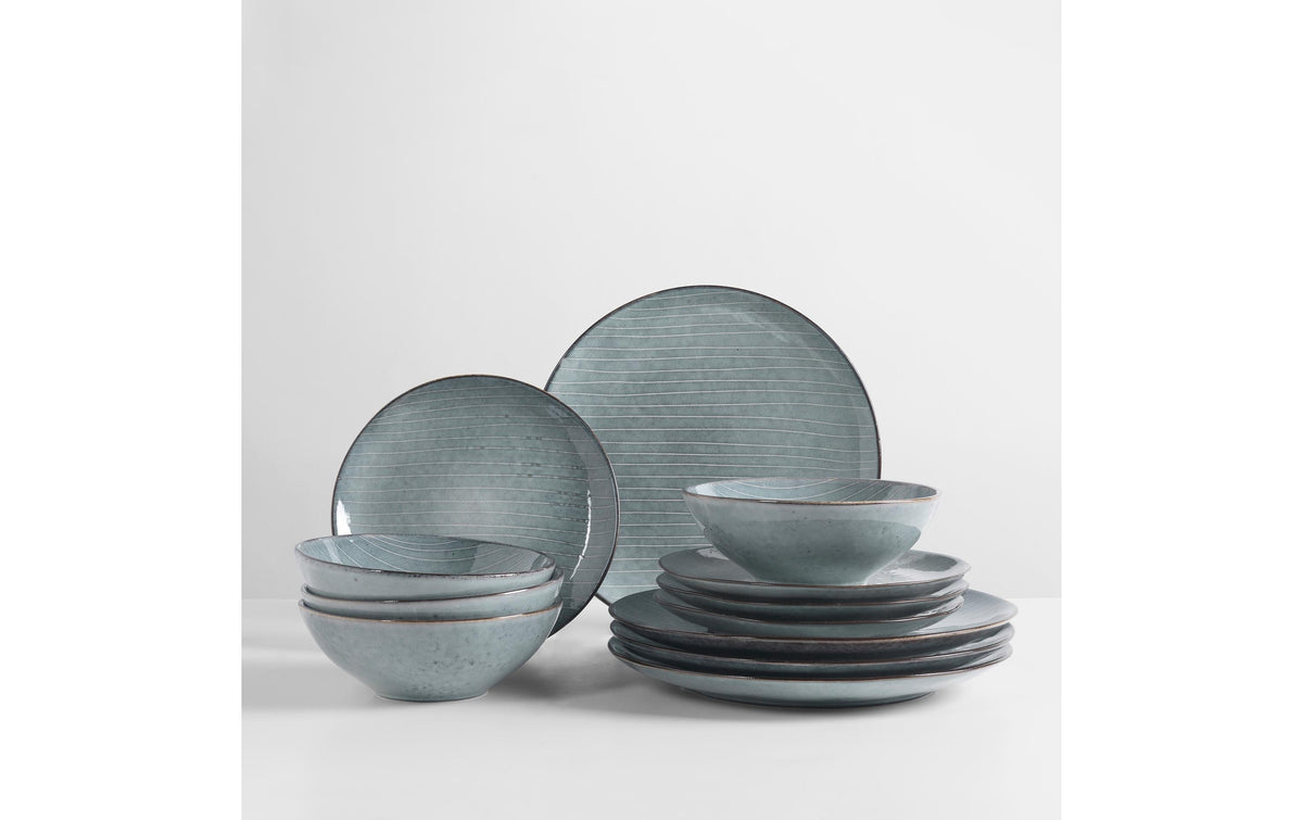 Broste Copenhagen Speiseteller – Ø 26 cm, Steingut, Blaugrau, spülmaschinenfest, mikrowellengeeignet