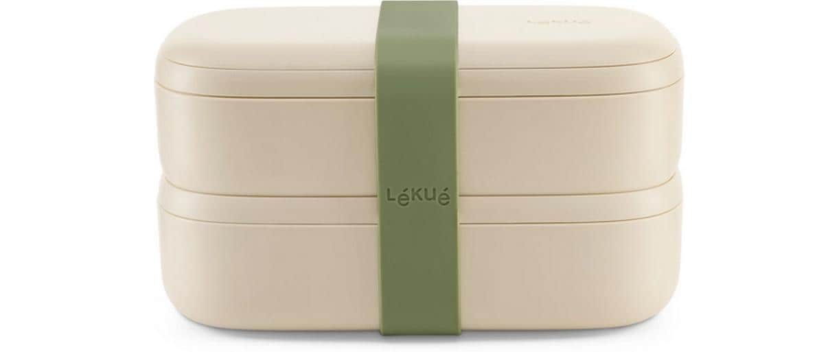 Lékué Lunchbox 1 l, Biokunststoff/Silikon, BPA-frei, beige