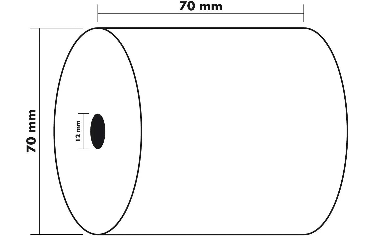 Exacompta Kassarolle – 70 mm × 40 m, Kern 12 mm – 10 Stk.