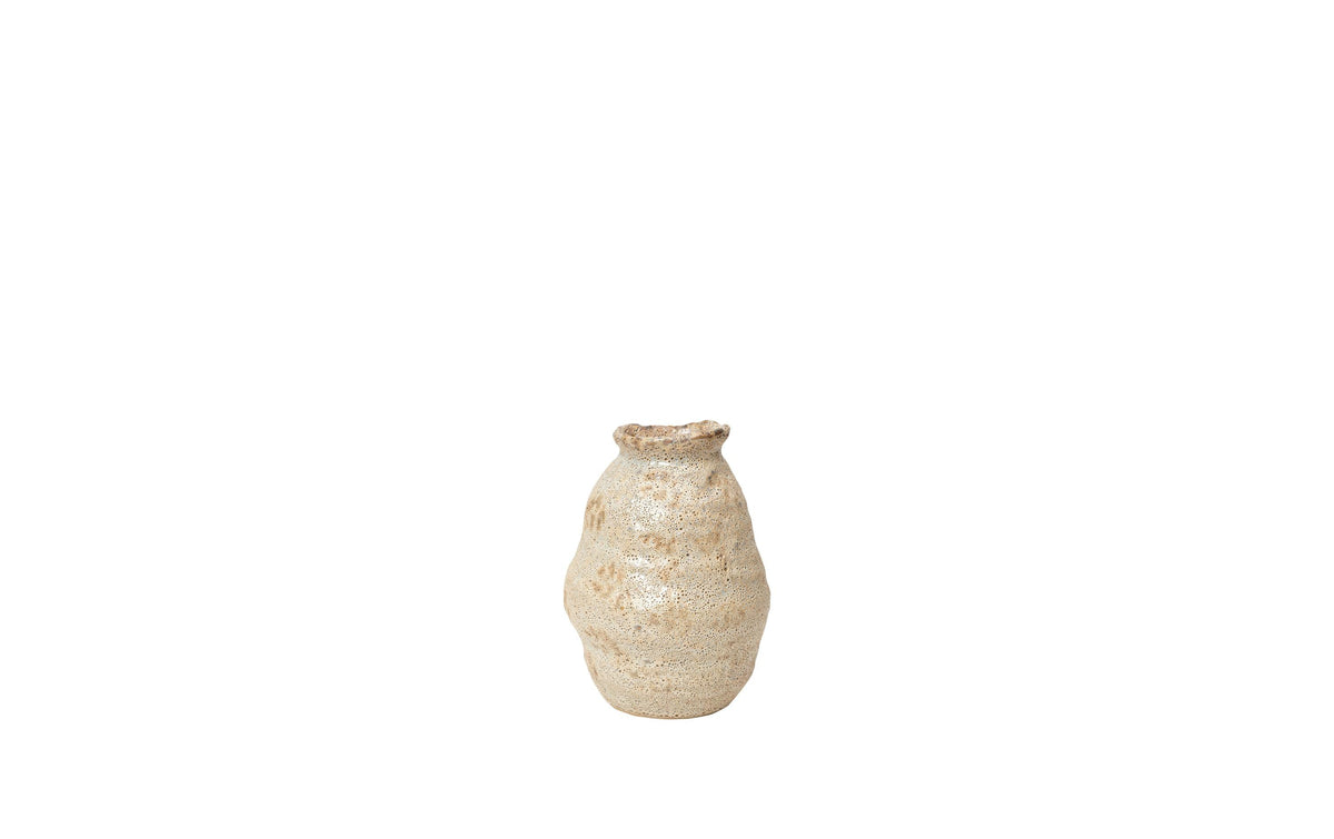 Broste copenhagen Alma Vase – Ø 12 × 16 cm – Keramik, beige