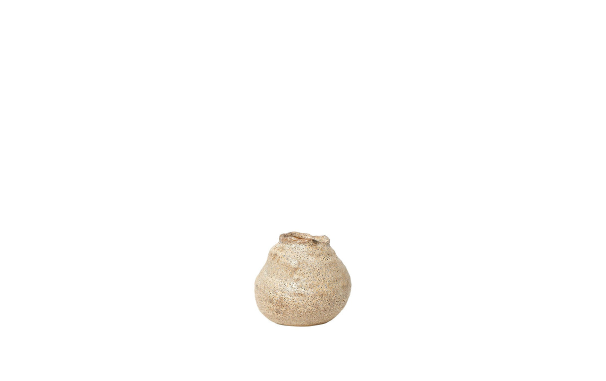 Broste copenhagen Alma Vase – Ø 11 × 10 cm – Keramik, beige