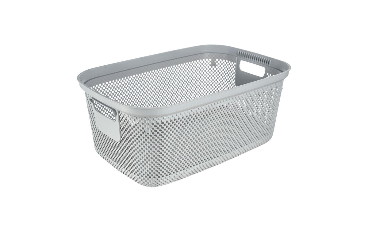 keeeper bosse Aufbewahrungskorb 30 l (mit Griff) – Polypropylen (PP) – grau – 345 × 225 × 530 mm