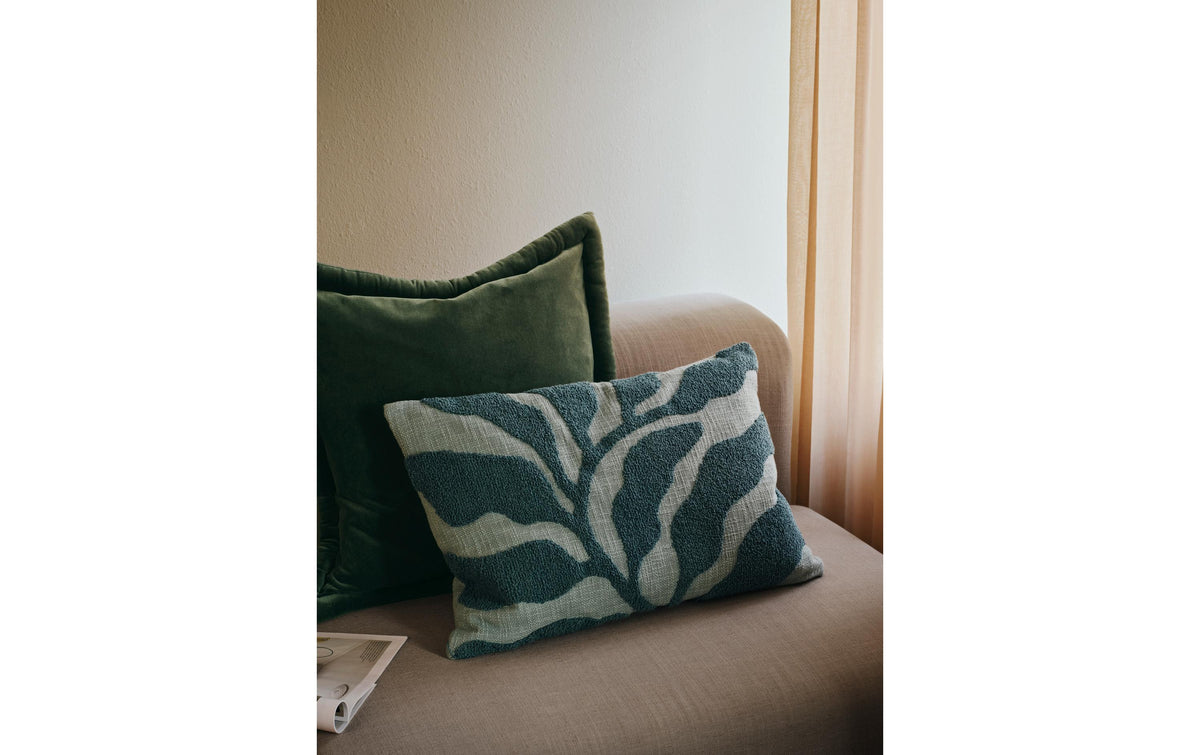 Broste Copenhagen – Delia Kissenbezug – 40 × 60 cm, 1 Stück, Baumwolle, blaugrün, salbeigrün