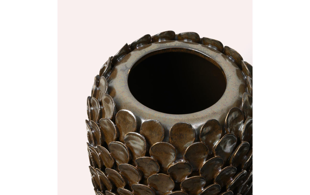 Broste Copenhagen Vase – Ø 18 × 31,5 cm – Keramik, bronze