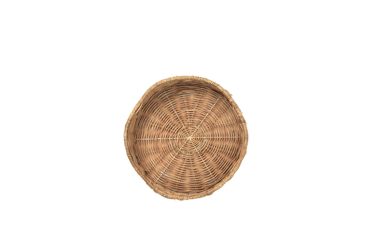 Broste Copenhagen Tablett Lola – 30 × 30 × 8 cm, Rattan, Beige