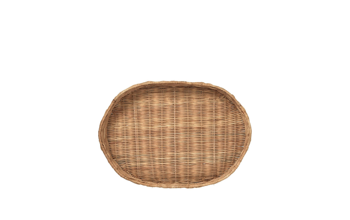 Broste Copenhagen Lola – Tablett 50 × 35 × 8 cm, Rattan, braun