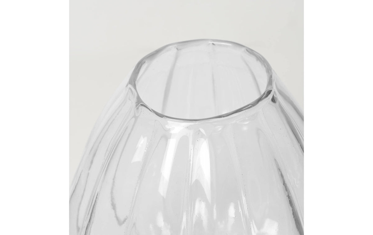 Broste Copenhagen Malou Vase – Ø 22 × 29 cm – Glas, transparent