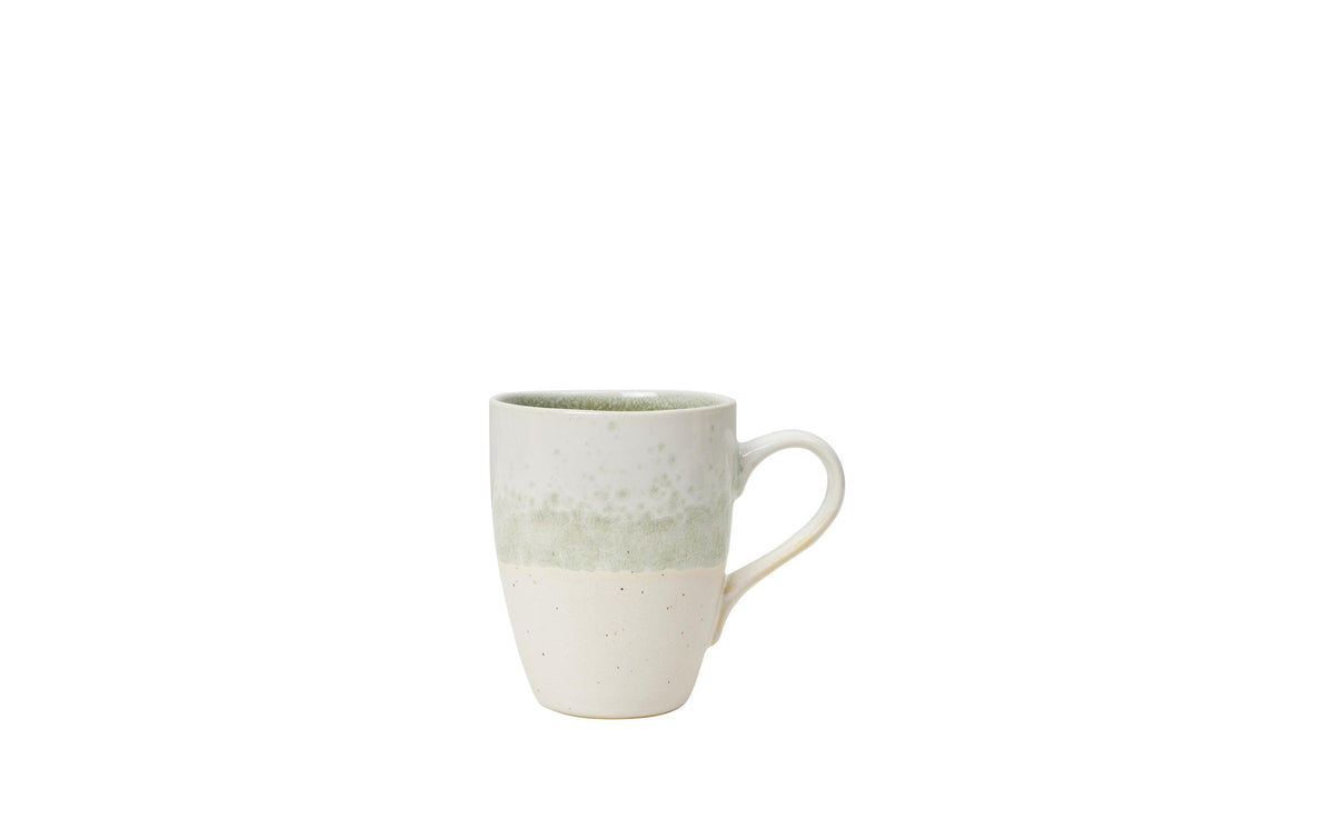 Broste Copenhagen Kaffeebecher – 250 ml, Ø 8,0 cm, Steingut, Grün/Beige