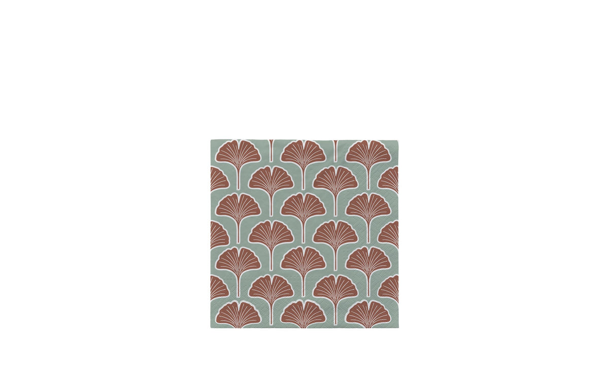 Broste Copenhagen Servietten Ginkgo Biloba – mehrfarbig – 33 × 33 cm, 1-lagig – 1 Stück