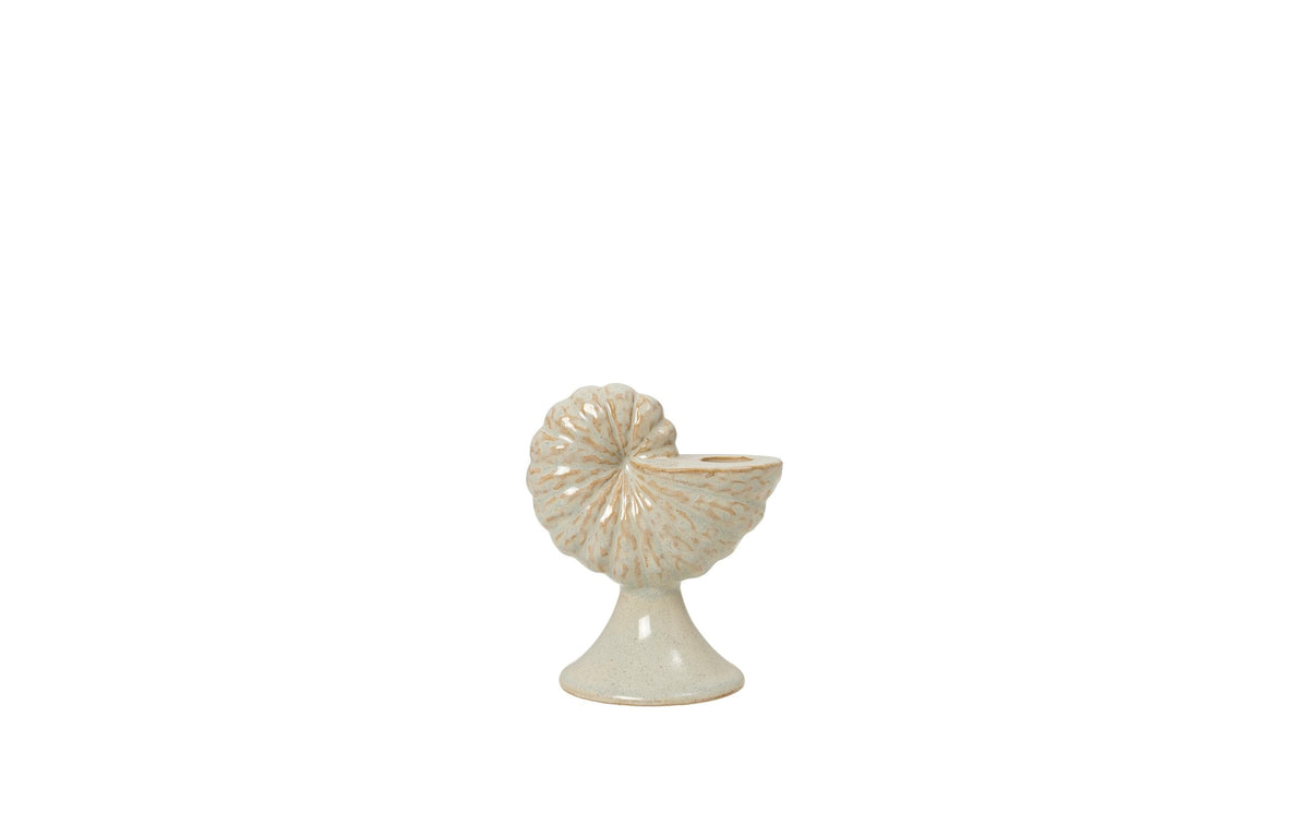 Broste copenhagen Kerzenständer – Keramik, Beige – Ø 2,2 × 15 cm