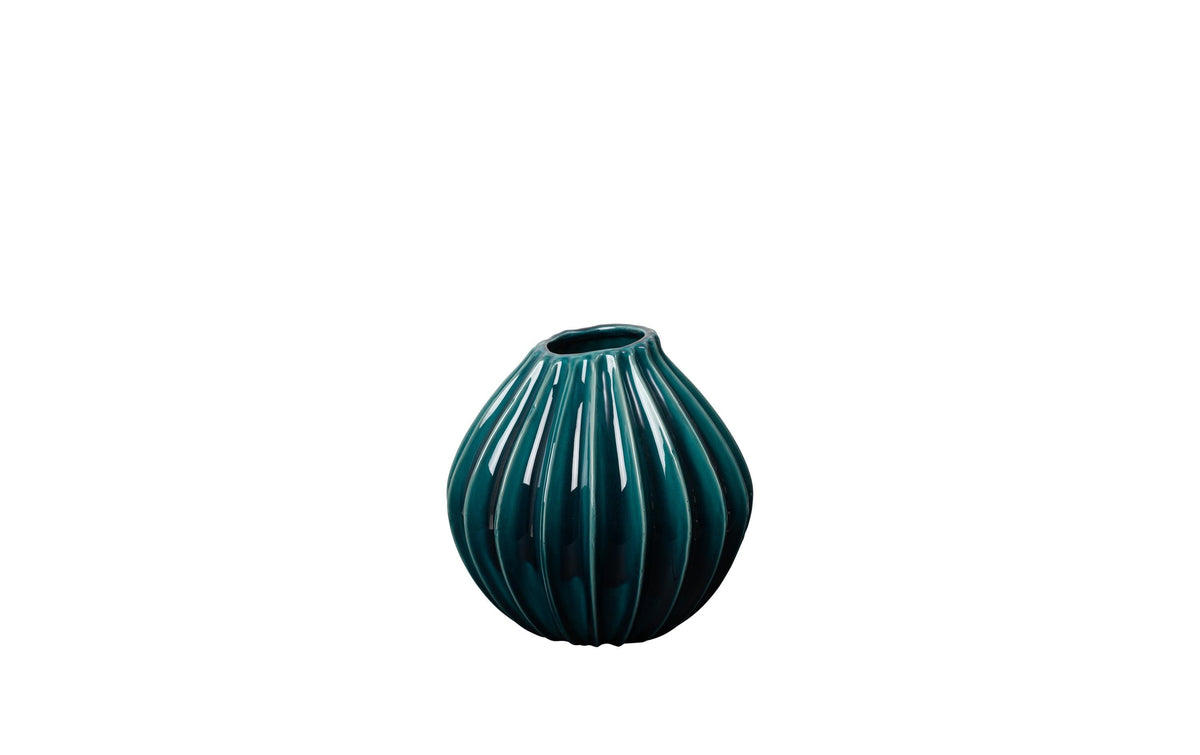 Broste Copenhagen Vase – Ø 25 × 25 cm – Keramik, türkis