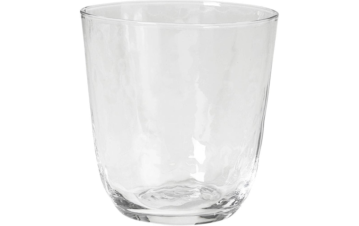Broste Copenhagen Trinkglas Hammered – 4er Set, 335 ml, Ø 9,2 cm, Kalk-Natron-Glas, spülmaschinenfest