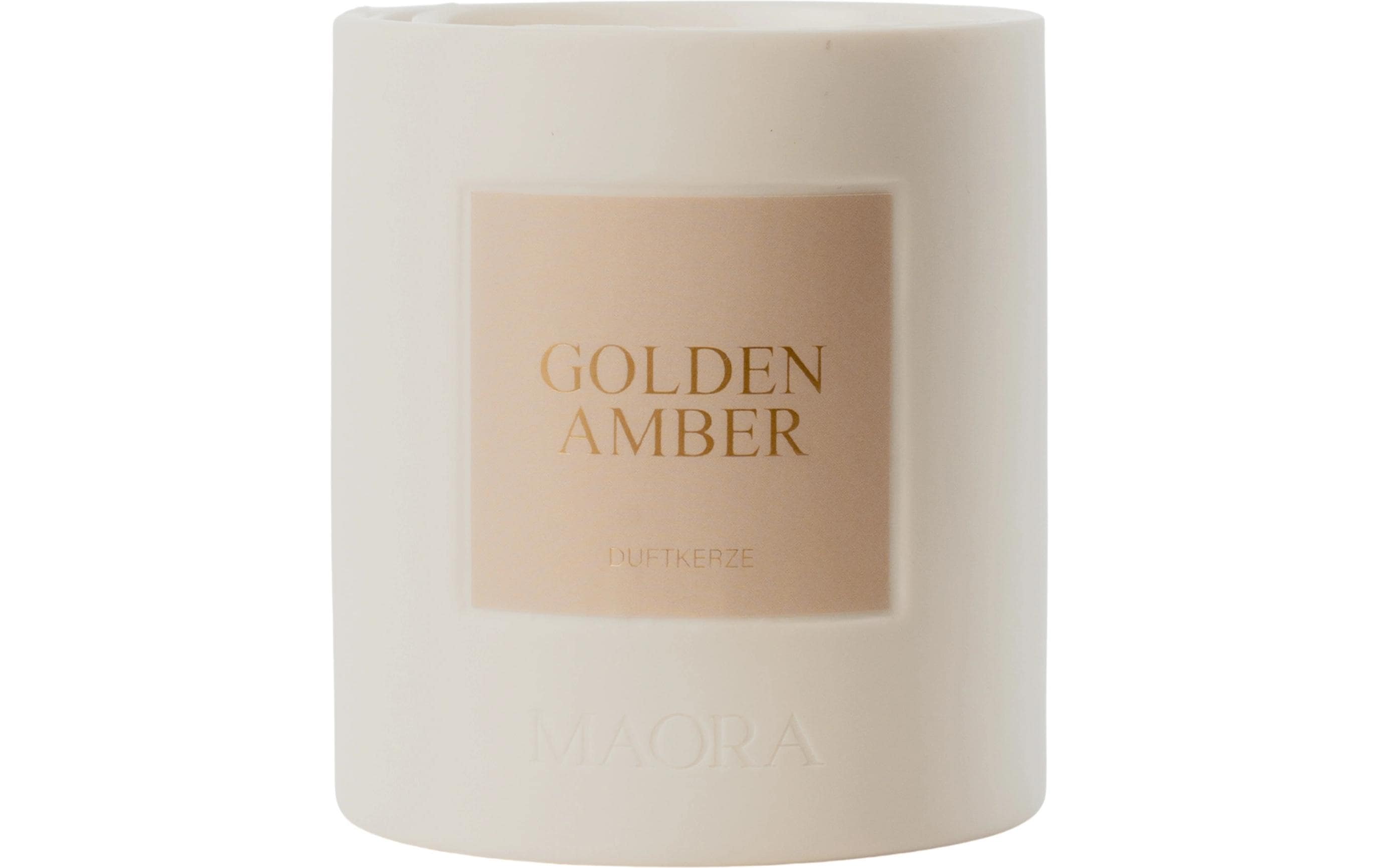 Maora Duftkerze – Amber, Sandelholz & Vanille – Ø 8 × 9 cm
