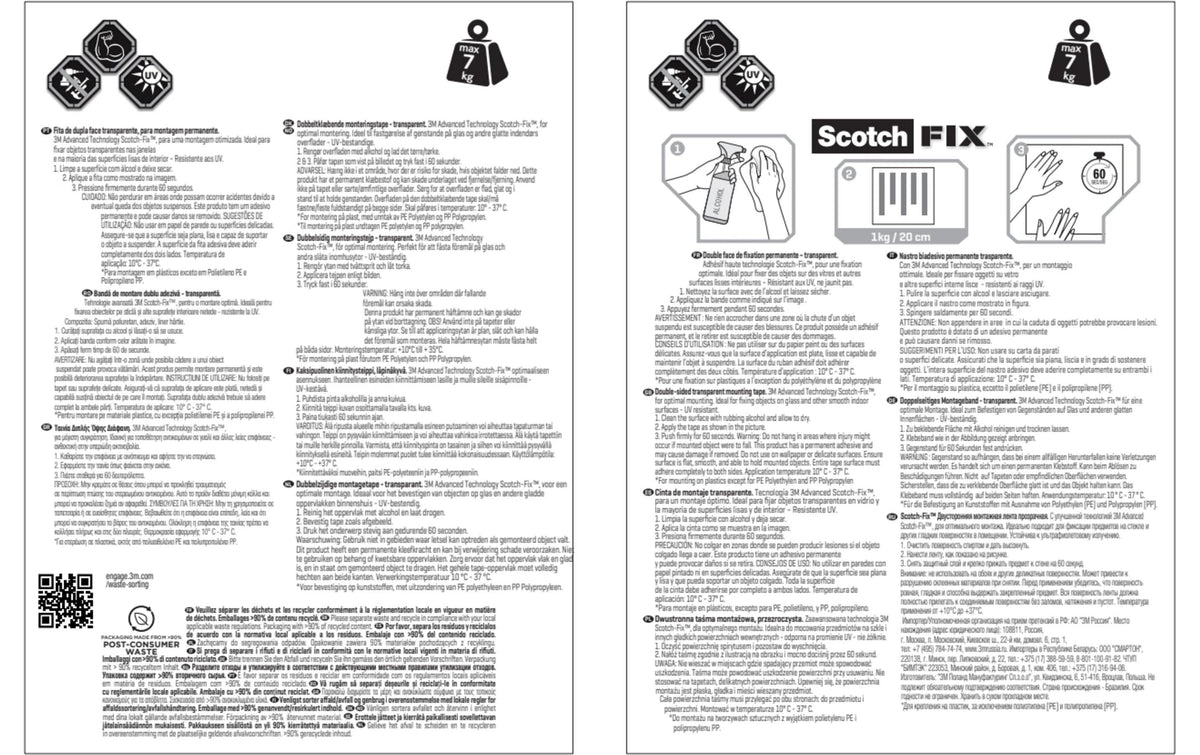 Scotch Montageband – 19 mm × 1,5 m, transparent