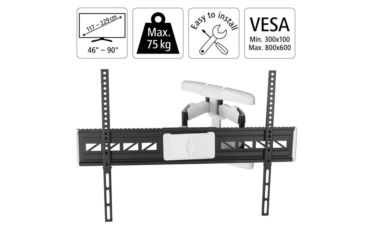 Hama Wandhalterung – Vollbeweglich – 46–90" – VESA 300×100–800×600 – bis 75 kg – 00220838