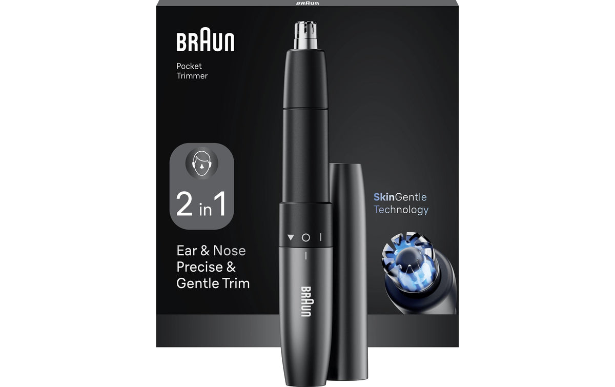 Braun Ohr-/Nasenhaartrimmer EN20 – Batteriebetrieben, 1 × AAA, Nass & Trocken – Schwarz