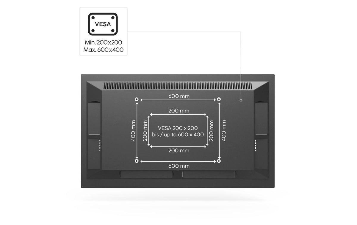 Hama TV-Wagen – 32–75" – VESA 200×200–600×400 – bis 50 kg, Höhenverstellbar, mit Rollen – Schwarz