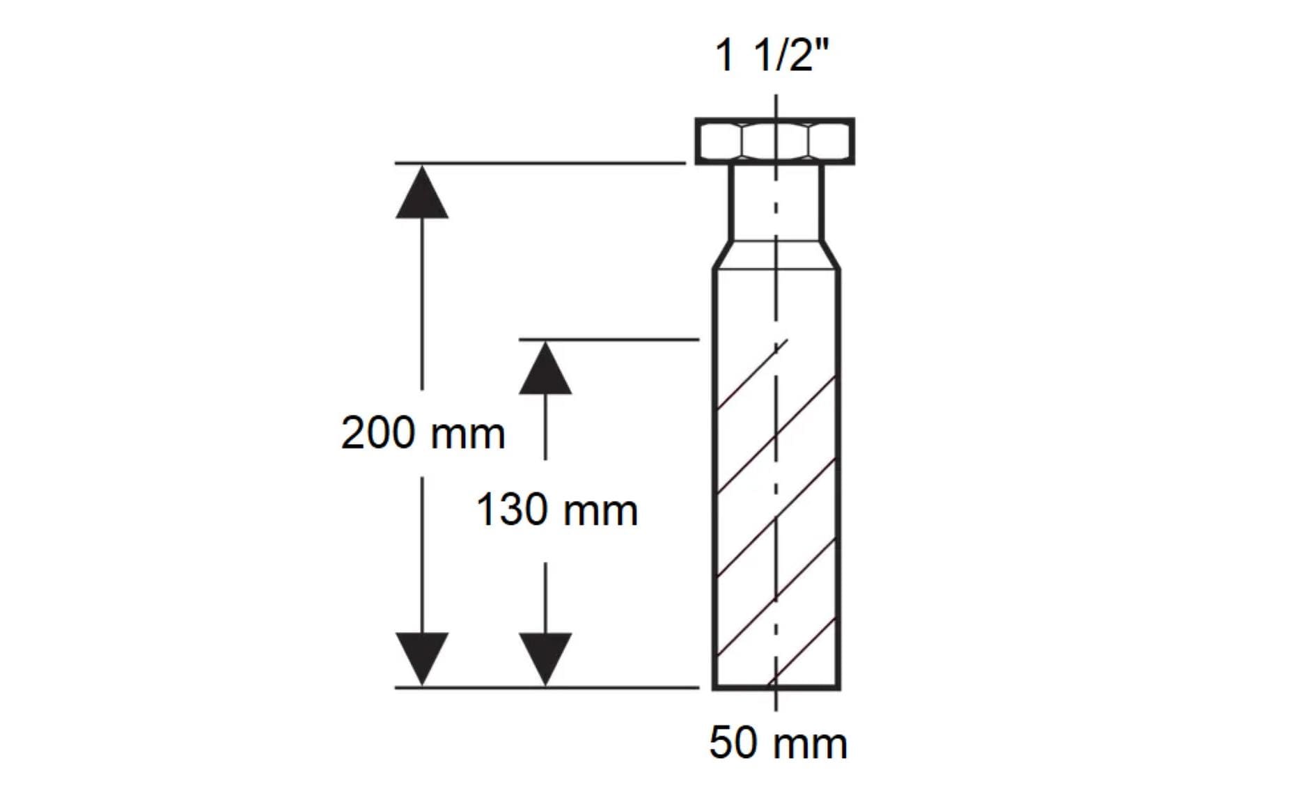 Mateu Anschlussstutzen PE-HD – Ø 50 × 51 mm, Kunststoff, schwarz, für Siphon