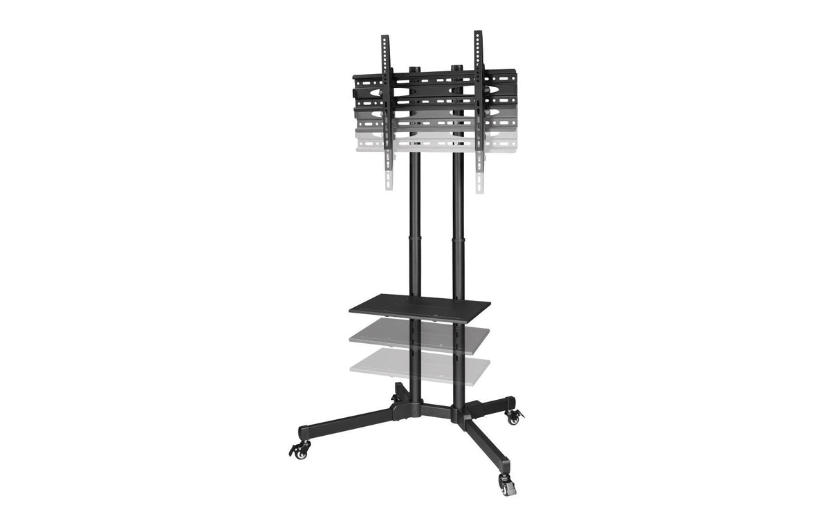 Hama TV-Wagen – 32–75" – VESA 200×200–600×400 – bis 50 kg, Höhenverstellbar, mit Rollen – Schwarz