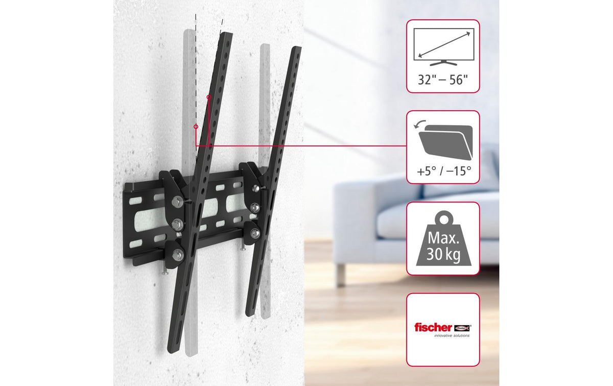 Hama Wandhalterung – Neigbar – 32–75" – VESA 50×50–400×400 – bis 40 kg, Montageset – 00220808